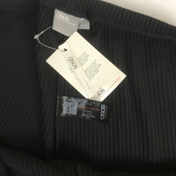 ASOS NEW Tag Curve Drawing Stretch Leggings Ribbed Cotton Pants Plus Size 6x - Picture 11 of 13